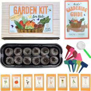 DIY Gardening Kit For Kids Girls & Boys of All Ages | Fun Craft Activity Kids Plant Growing Kit| Learn How to Grow Your Own Vegetables & Flowers with Supplies from Grow and Make| Kids Seed Growing Kit